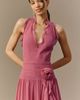 BHLDN Plunge Halter-Neck Chiffon Maxi Dress - 3