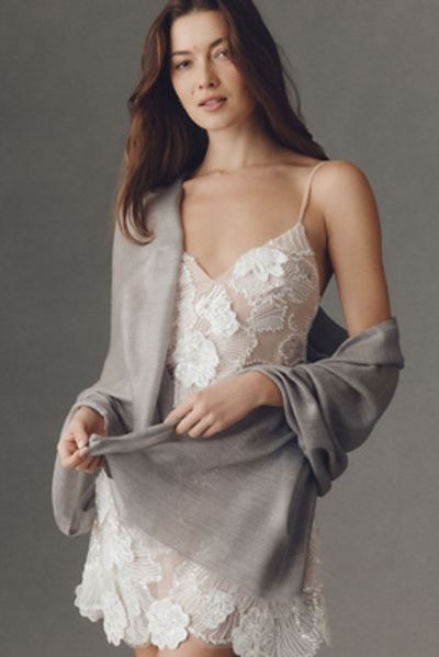 BHLDN Rue Semi-Sheer Metallic Raw-Edge Pashmina Wrap