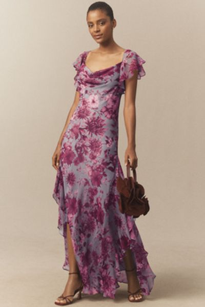 BHLDN Ruffle Chiffon Maxi Dress
