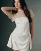 BHLDN Satin Lace Mock Neck Mini Dress - 1