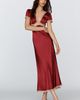 BHLDN Satin Lace Trim Midi Dress - 1