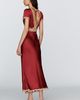 BHLDN Satin Lace Trim Midi Dress - 3