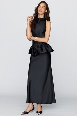 BHLDN Satin Peplum Maxi Dress