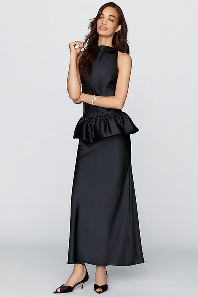 Bhldn Satin Peplum Maxi Dress