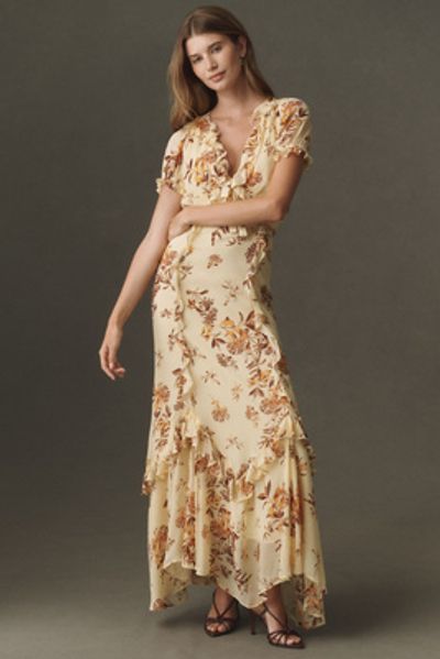 BHLDN Short-Sleeve Ruffle Maxi Dress