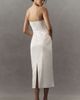 BHLDN Square-Neck Back-Slit Slim Stretch Satin Midi Dress - 2