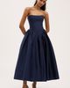 BHLDN Strapless Basque-Waist A-Line Midi Dress - 1