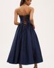 BHLDN Strapless Basque-Waist A-Line Midi Dress - 2