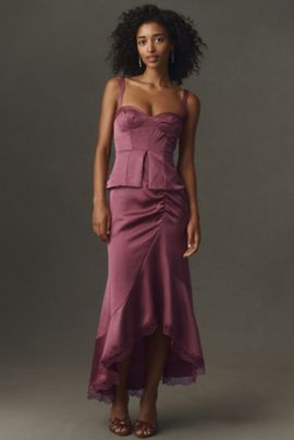 BHLDN Sweetheart Corset Maxi Dress
