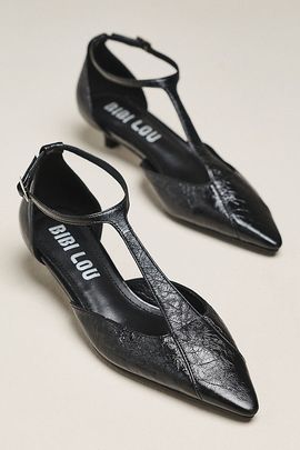 Bibi Lou Canna 35 Leather Ankle-Strap Kitten Heels