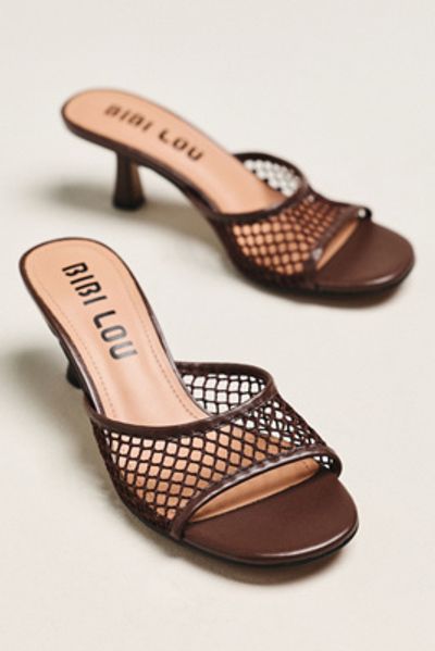 Bibi Lou Mesh Open-Toe Mule Heels