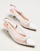 Bibi Lou Mesh Slingback Bow Kitten Heels - 1
