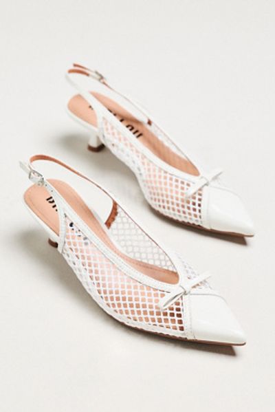 Bibi Lou Mesh Slingback Bow Kitten Heels