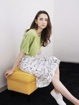 bibyseob Drawing Skirt_White