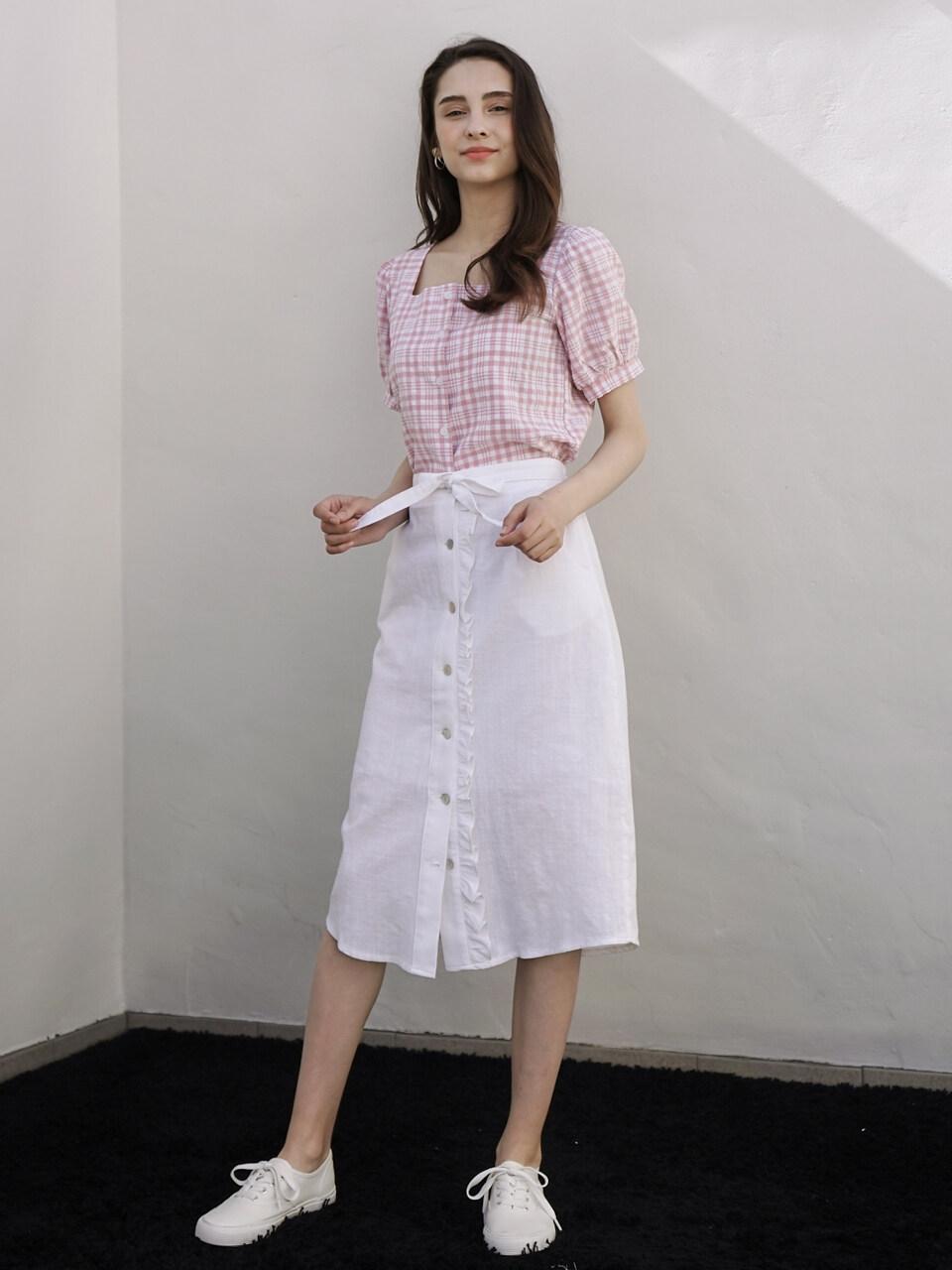 bibyseob Frill Shirt Skirt_White