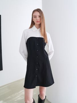 bibyseob Layered Shirt Mini Dress (White)