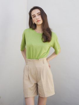 bibyseob Linen Tuck Shorts_Beige