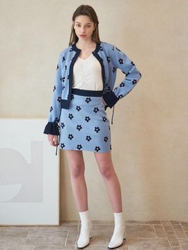 bibyseob T01 Argyle Skirt Sky Blue