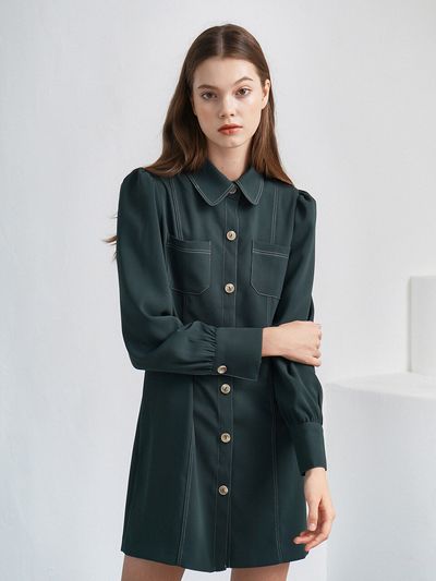 bibyseob T13 Stitch Mini Dress_Green