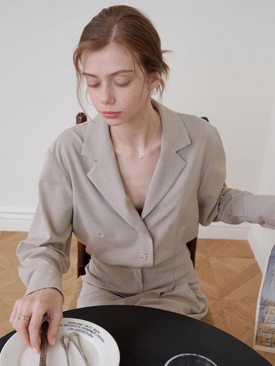 bibyseob Tailored Oversized Jacket Shirt - Beige