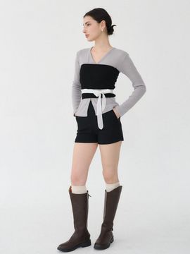 bibyseob Tweed Slim Sophisticated Shorts [Black] (T51)