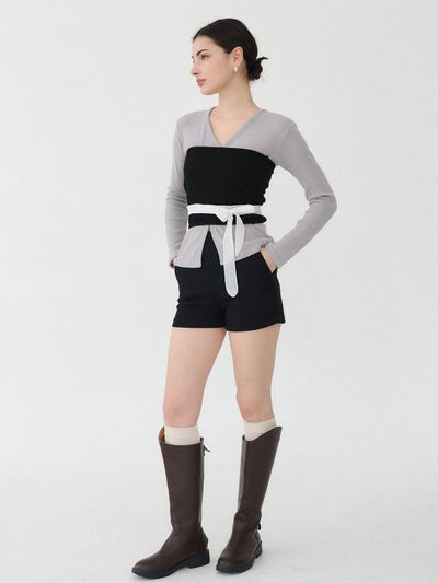 bibyseob Tweed Slim Sophisticated Shorts [Black] (T51)