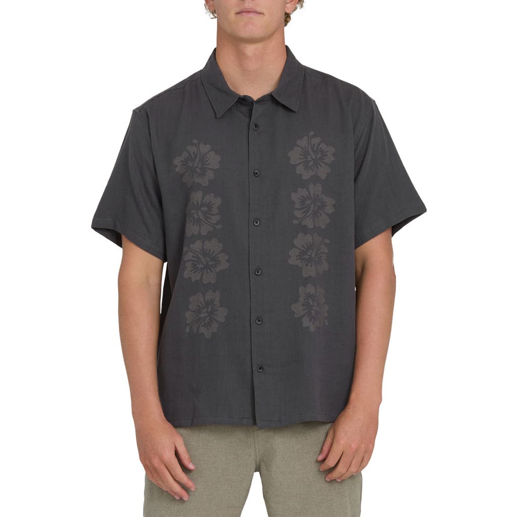 Billabong Billabong Cordoba Regular Fit Hibiscus Short Sleeve Knit Button-Up Shirt