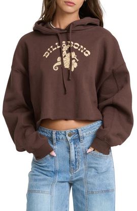 Billabong Billabong Giddy Up Graphic Oversized Cropped Hoodie