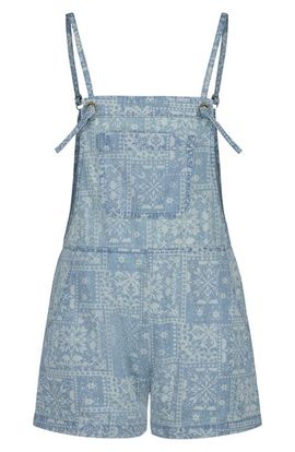 Billabong Billabong Kids' Wave Watch Jr. Bandana Print Denim Romper