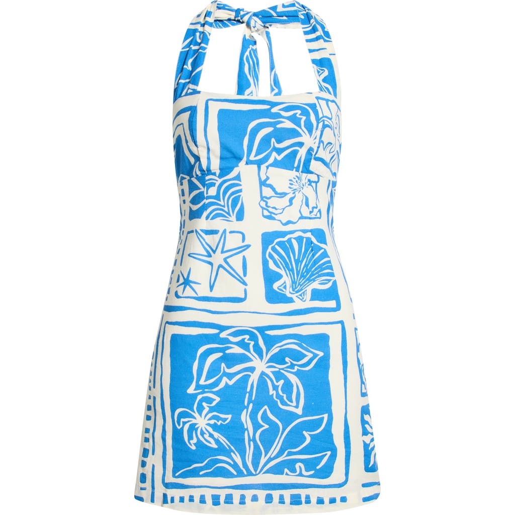 Billabong Billabong Sea Glow Cotton & Linen Halter Minidress