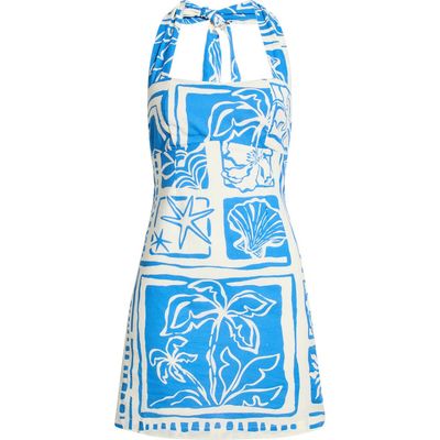 Billabong Billabong Sea Glow Cotton & Linen Halter Minidress
