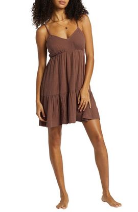 Billabong Billabong Wave After Wave 2 Tiered Cotton Gauze Babydoll Sundress