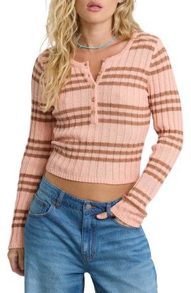 Billabong Billabong Ziggy Stripe Cotton Blend Knit Crop Top