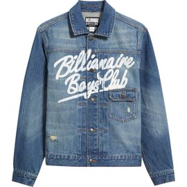 Billionaire Boys Club Billionaire Boys Club Script Logo Distressed Denim Trucker Jacket