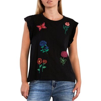 Billy T Billy T Aurora Petal Embroidered Sleeveless T-Shirt