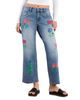 Billy T Billy T Blossom High Rise Embroidered Jeans in Relaxed Blue - 3