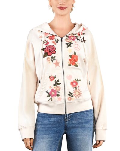 Billy T Billy T Cotton-Blend Camp Happy Embellished Hoodie