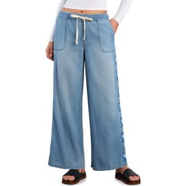 Billy T Billy T Floral Lane Embroidery Wide Leg Denim Pants