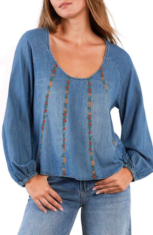 Billy T Billy T Floral Wallpaper Embroidered Top