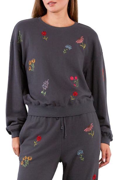 Billy T Billy T Flower Burst Embroidered Cotton Graphic Sweatshirt