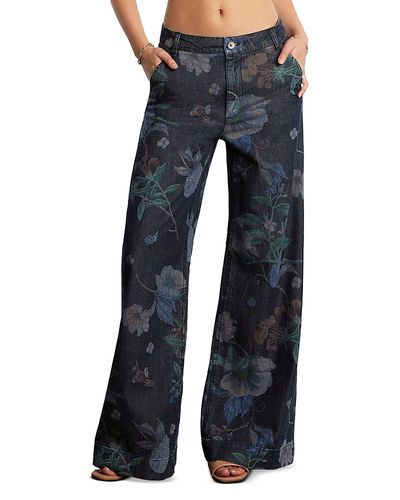 Billy T Billy T Garden Party Relaxed Wide Leg Jeans in Night Bloom