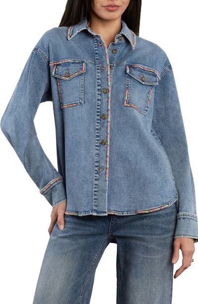 Billy T Billy T Kaleidoscope Embroidered Denim Shirt Jacket