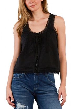 Billy T Billy T Lace Cotton Blend Tank Top