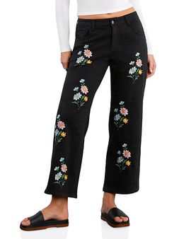 Billy T Billy T Pretty Floral High Rise Relaxed Straight Jeans