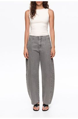 BIMBA Y LOLA BIMBA Y LOLA Barrel Denim Trousers with Buckle