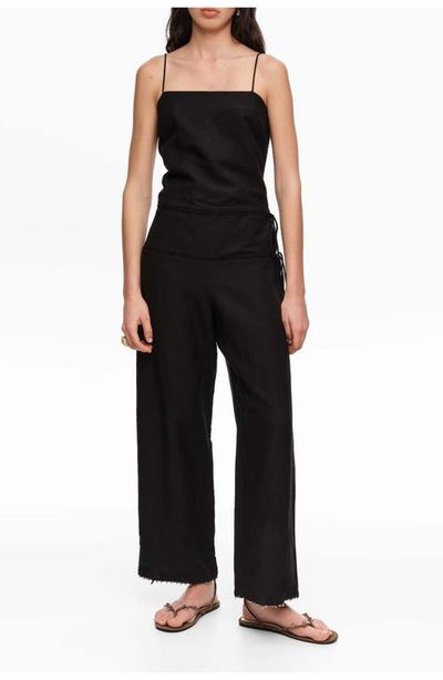 BIMBA Y LOLA BIMBA Y LOLA Black Jumpsuit With Adjustable Waist And Stones 