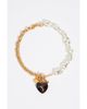 BIMBA Y LOLA BIMBA Y LOLA Chain Necklace with Pearl and Resin Heart - 1