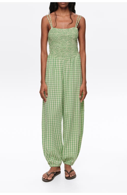BIMBA Y LOLA BIMBA Y LOLA Checked Gathered Balloon Jumpsuit