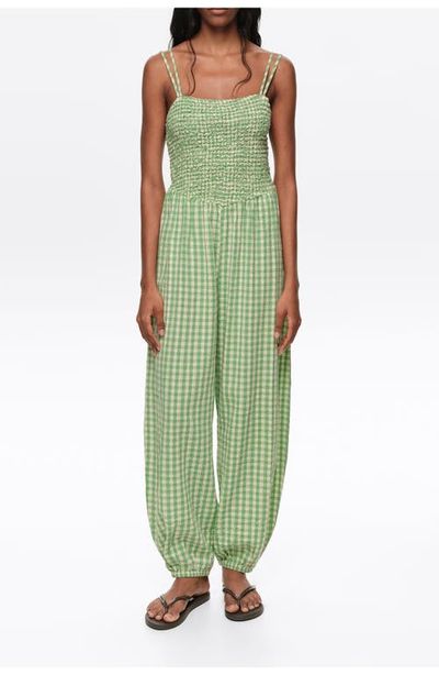 BIMBA Y LOLA BIMBA Y LOLA Checked Gathered Balloon Jumpsuit
