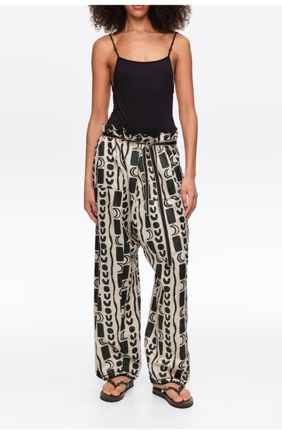 BIMBA Y LOLA BIMBA Y LOLA Fluid Square-Fit Trousers With Moon Stripes